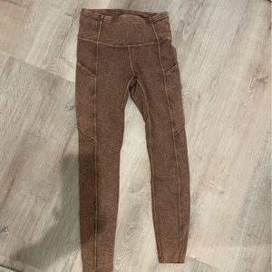 Fast and Free Tight II 25” Brown Ice Dye Lululemon Leggings